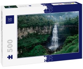 Lais Puzzle - Salto del Tequendama - ein Wasserfall am Fluss Bogotá in Kolumbien. Schöner kaskadenförmiger, sehr langer Wasserfall in der Schlucht - 500 Teile