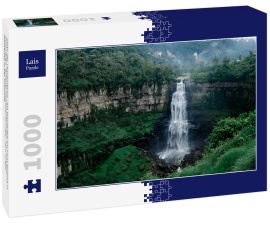 Lais Puzzle - Salto del Tequendama - ein Wasserfall am Fluss Bogotá in Kolumbien. Schöner kaskadenförmiger, sehr langer Wasserfall in der Schlucht - 1.000 Teile