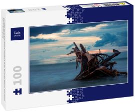Lais Puzzle - Coveñas Sucre Kolumbien Holzblock in der Mitte des Meeres mit einem Sonnenuntergang - 100 Teile