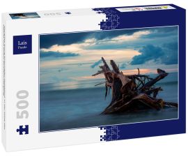 Lais Puzzle - Coveñas Sucre Kolumbien Holzblock in der Mitte des Meeres mit einem Sonnenuntergang - 500 Teile
