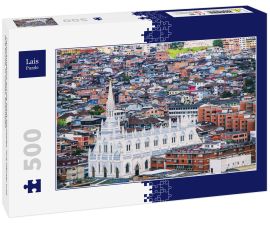 Lais Puzzle - Panoramablick auf die Stadt Manizales, ihre Häuser und ihre Kirche, in Caldas, Kolumbien - 500 Teile
