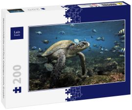 Lais Puzzle - Meeresschildkröte und Fisch, Galapagos Inseln, Ecuador - 200 Teile