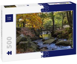 Lais Puzzle - Brücke im Padley Gorge Waldgebiet im Herbst, schöne Farben des Peak District, England - 500 Teile