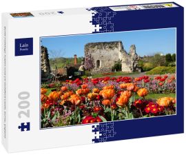 Lais Puzzle - Bunte Frühlings-Tulpen rund um Guildford Castle, Surrey, England - 200 Teile