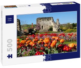 Lais Puzzle - Bunte Frühlings-Tulpen rund um Guildford Castle, Surrey, England - 500 Teile