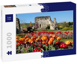 Lais Puzzle - Bunte Frühlings-Tulpen rund um Guildford Castle, Surrey, England - 1.000 Teile