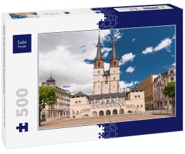 Lais Puzzle - Ansicht der Marktkirche mit Hallmarkt in Halle an der Saale, Sachsen-Anhalt, Deutschland. - 500 Teile