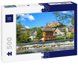 Lais Puzzle - Blick auf Schloss und Lahn, Land Hessen, Deutschland.  - 500 Teile