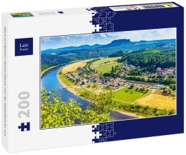Lais Puzzle - Blick auf Rathen, Deutschland, von der Basteibrücke aus. - 200 Teile