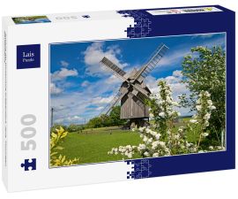 Lais Puzzle - Ansicht der Windmühle Krippendorf, Jena, Thüringen, Deutschland. - 500 Teile
