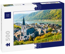 Lais Puzzle - Ansicht der Heilig-Kreuz-Kirche in Assmannshausen, Bundesland Hessen, Deutschland.  - 500 Teile