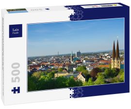 Lais Puzzle - Blick auf die Stadt Bielefeld mit der Nikolaikirche und der Neustädter Marienkirche, Deutschland.  - 500 Teile