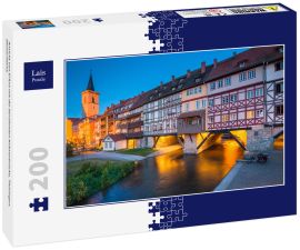 Lais Puzzle - Ansicht von Erfurt mit der berühmten Krämerbrücke, Thüringen. Deutschland.  - 200 Teile