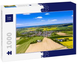 Lais Puzzle - Blick auf Landwirtschaft mit Getreidefeldern und Rapsanbau, Usingen, Schwalbach, Hochtaunuskreis, Hessen, Deutschland. - 1.000 Teile