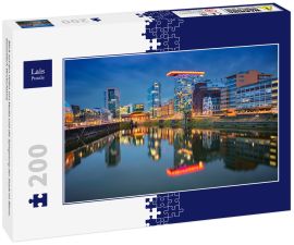Lais Puzzle - Blick auf den Hafen von Media und die Spiegelung der Stadt im Rhein. Düsseldorf, Deutschland. - 200 Teile
