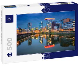 Lais Puzzle - Blick auf den Hafen von Media und die Spiegelung der Stadt im Rhein. Düsseldorf, Deutschland. - 500 Teile