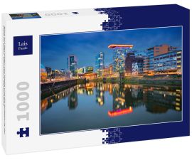 Lais Puzzle - Blick auf den Hafen von Media und die Spiegelung der Stadt im Rhein. Düsseldorf, Deutschland. - 1.000 Teile