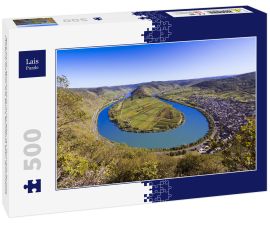 Lais Puzzle - Blick auf die Moselschleife in der Nähe der Ortschaft Bremm, Landkreis Cochem-Zell, Mosel, Rheinland-Pfalz, Deutschland. - 500 Teile