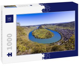 Lais Puzzle - Blick auf die Moselschleife in der Nähe der Ortschaft Bremm, Landkreis Cochem-Zell, Mosel, Rheinland-Pfalz, Deutschland. - 1.000 Teile