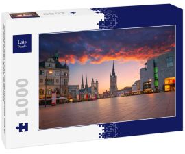 Lais Puzzle - Ansicht des Roten Turms und des Marktplatzes, Halle an der Saale, Sachsen-Anhalt, Deutschland. - 1.000 Teile