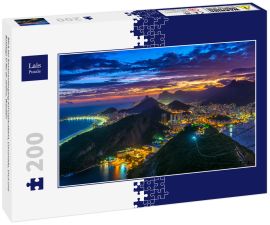 Lais Puzzle - Blick bei Sonnenuntergang auf Copacabana, Corcovado, Urca und Botafogo in Rio de Janeiro. Brasilien - 200 Teile