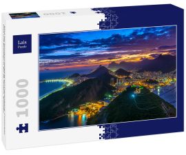 Lais Puzzle - Blick bei Sonnenuntergang auf Copacabana, Corcovado, Urca und Botafogo in Rio de Janeiro. Brasilien - 1.000 Teile