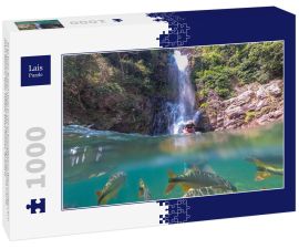 Lais Puzzle - Frau beim Schnorcheln in einem kristallklaren Wasserfallbecken im brasilianischen Regenwald, beobachtet tropische Fische unter Wasser, Bom Jardim, Mato Grosso, Brasilien - 1.000 Teile