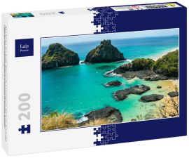 Lais Puzzle - Blick auf den Zwei-Brüder-Berg und die Schweinebucht (Morro dos Dois Irmãos e Baía dos Porcos auf Portugiesisch) in Fernando de Noronha, Brasilien - 200 Teile
