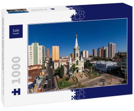 Lais Puzzle - Stadt Uberaba, Kathedrale des Heiligsten Herzens Jesu, Minas Gerais, Brasilien. Luftaufnahme - 1.000 Teile