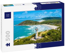 Lais Puzzle - Ilha do Mel - Paraná. Luftaufnahme des Conchas-Leuchtturms und der Strände von Ilha do Mel, Brasilien - 500 Teile