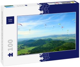 Lais Puzzle - Gleitschirmfliegen auf dem Gipfel des Puy-de-Dôme, Frankreich - 100 Teile