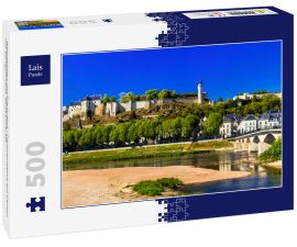 Lais Puzzle - Wahrzeichen von Frankreich - Panoramablick auf Chinon mit Königsschloss. Fluss Loire-Tal - 500 Teile