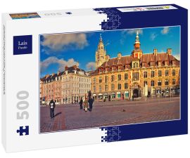 Lais Puzzle - Grand Place von Lille, Panorama & Dämmerungsstimmung, Frankreich - 500 Teile