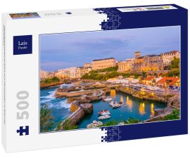 Lais Puzzle - Sonnenuntergang Blick auf Yachthafen in Biarritz, Frankreich - 500 Teile