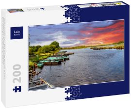 Lais Puzzle - Saint-André-des-eaux. Blick auf das Marais de la Brière. Loire-Atlantique. Pays de Loire, Frankreich - 200 Teile