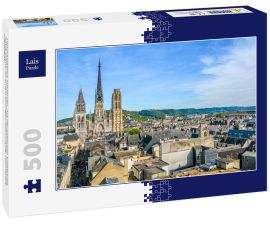 Lais Puzzle - Panoramablick auf Rouen, mit der gotischen Kathedrale Notre-Dame, an einem sonnigen Nachmittag. Normandie, Frankreich - 500 Teile