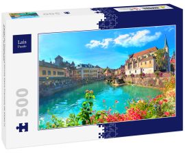 Lais Puzzle - Canal du Thiou und Kirche Saint Francois de Sales in Annecy. Frankreich - 500 Teile