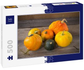 Lais Puzzle - Kürbisse auf altem Holztisch - 500 Teile