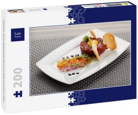 Lais Puzzle - Gourmet-Tartar, getoastetes Brot und Salat auf einem Teller - 200 Teile