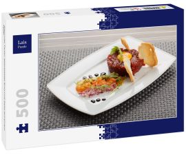 Lais Puzzle - Gourmet-Tartar, getoastetes Brot und Salat auf einem Teller - 500 Teile