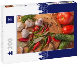 Lais Puzzle - verschiedene Gemüse auf Holzbrett - 200 Teile