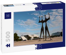 Lais Puzzle - Skulptur von zwei Kriegern in Brasilia, Brasilien - 500 Teile