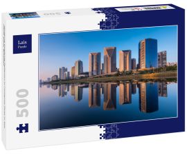 Lais Puzzle - Moderne Gebäude Reflexion in Pinheiros Fluss in Sao Paulo Stadt, Brasilien - 500 Teile
