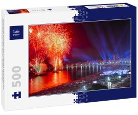 Lais Puzzle - Ikonisches und atemberaubendes Feuerwerk am Copacabana Strand, Rio de Janeiro, Brasilien - 500 Teile