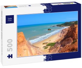 Lais Puzzle - Blick auf den Strand von Arapuca von der Spitze der Klippen. Conde, Paraíba, Brasilien - 500 Teile