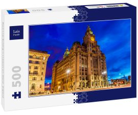 Lais Puzzle - Royal Liver Building in Liverpool am Abend - England - 500 Teile