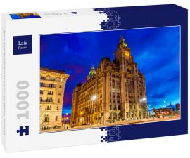 Lais Puzzle - Royal Liver Building in Liverpool am Abend - England - 1.000 Teile