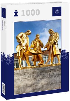 Lais Puzzle - Boulton, Watt und Murdoch Statue an der Broad Street, Birmingham, England - 1.000 Teile