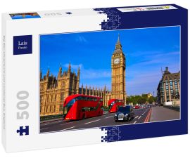 Lais Puzzle - Big Ben Uhrenturm und Londoner Bus, England - 500 Teile