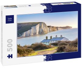 Lais Puzzle - Die Coast Guard Cottages und Seven Sisters Chalk Cliffs, Sussex - 500 Teile
